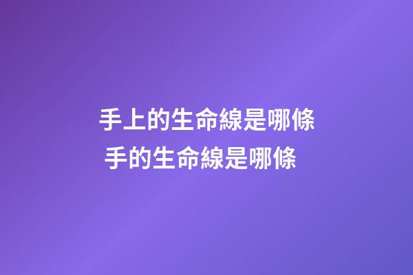 手上的生命線是哪條 手的生命線是哪條-第1張-觀點-玄機派